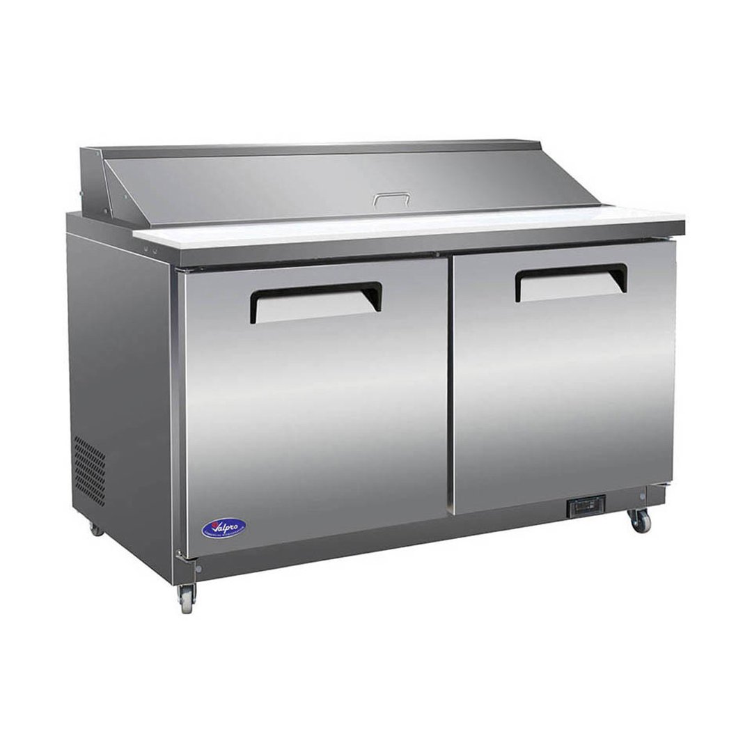 Valpro VP60SM-HC 61" Two Section Mega Top Sandwich/Salad Prep Table w/ 2 Doors, 24 Pans