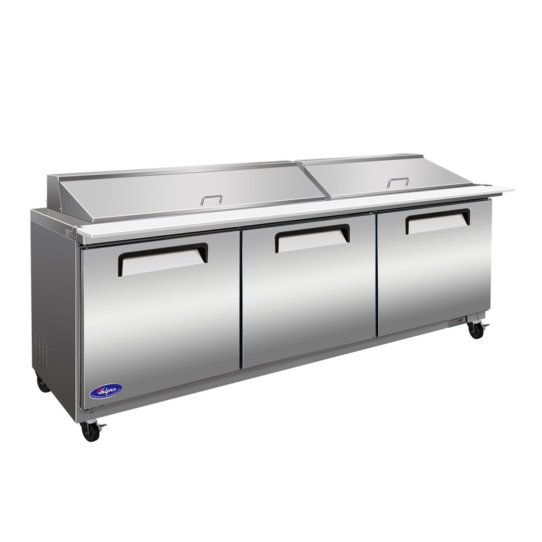 Valpro VP72SM-HC 71" Three Section Mega Top Sandwich/Salad Prep Table w/ 3 Doors, 27 Pans