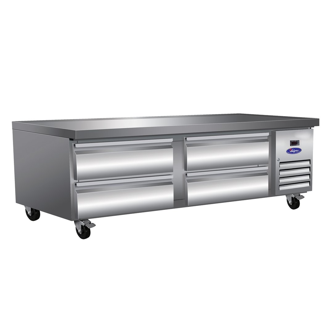 Valpro VPCB-74 74" 4 Drawers Refrigerated Chef Base, Marine Edge, 1/3 hp