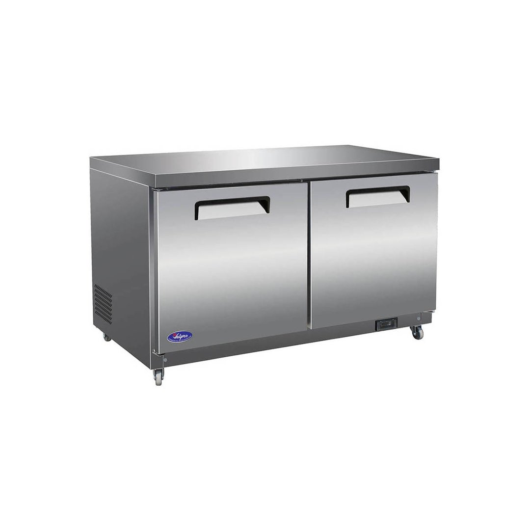 Valpro VPUCF60 61" 2-Section Undercounter Freezer w/ 2 Doors, 15.5 cu. ft.