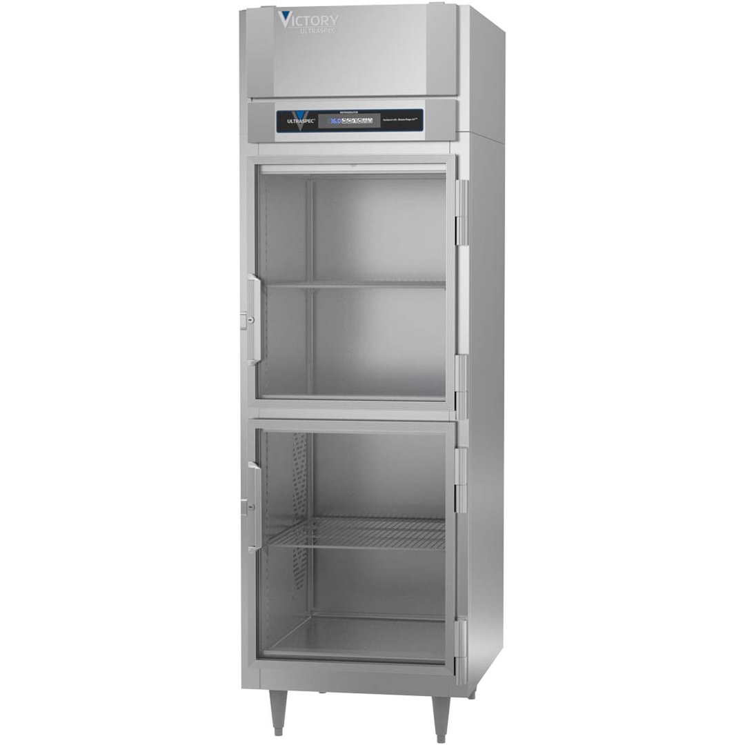 Victory RS-1N-S1-HG-HC 31" One Section Reach-In Refrigerator w/ 2 Half Glass Doors, Stainless Steel, 20 cu. ft.
