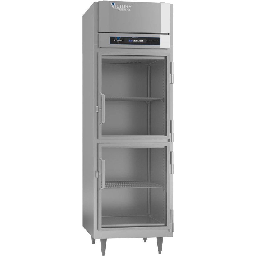 Victory RS-1N-S1-HG-HC 31" One Section Reach-In Refrigerator w/ 2 Half Glass Doors, Stainless Steel, 20 cu. ft.