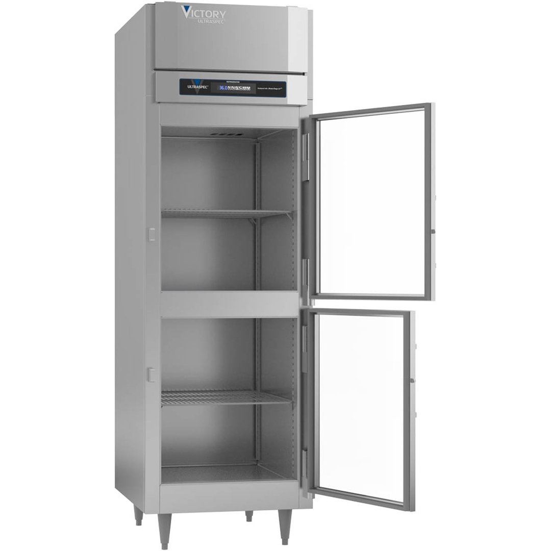 Victory RS-1N-S1-HG-HC 31" One Section Reach-In Refrigerator w/ 2 Half Glass Doors, Stainless Steel, 20 cu. ft.
