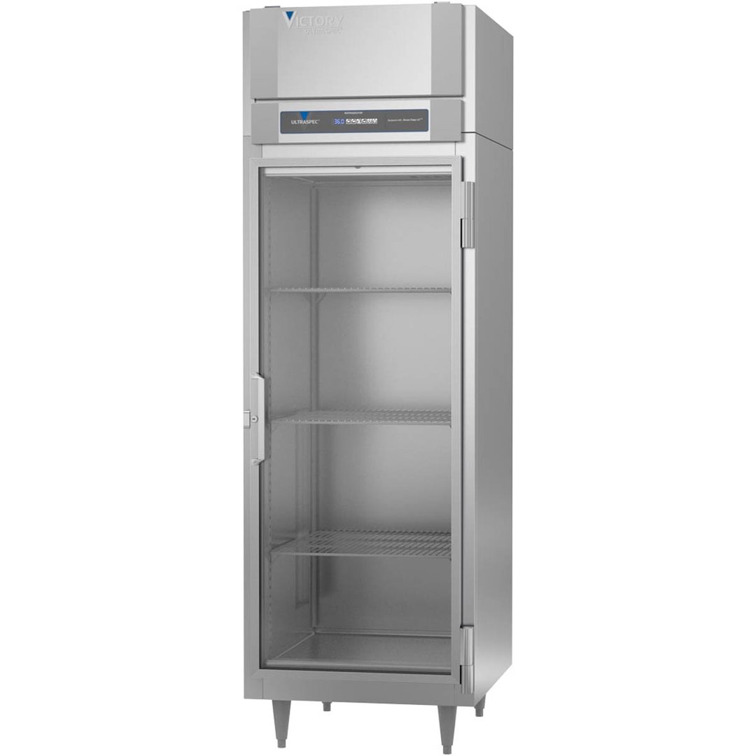 Victory RSA-1N-S1-G-HC 31" One Section Reach-In Refrigerator w/ 1 Glass Full Door, Aluminum Interior, 20 cu. ft.