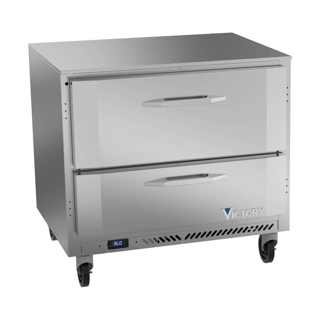 Victory VURD36HC-2 36" 1-Section Undercounter Refrigerator w/ 2 Drawers, 8.5 cu ft