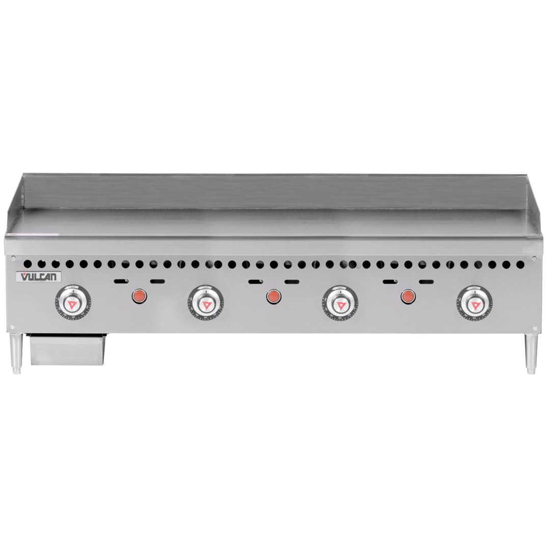Vulcan VCRG48-T 48" Countertop Gas Griddle, Snap-Action Thermostat, 1" Steel Plate, 100.000 BTU