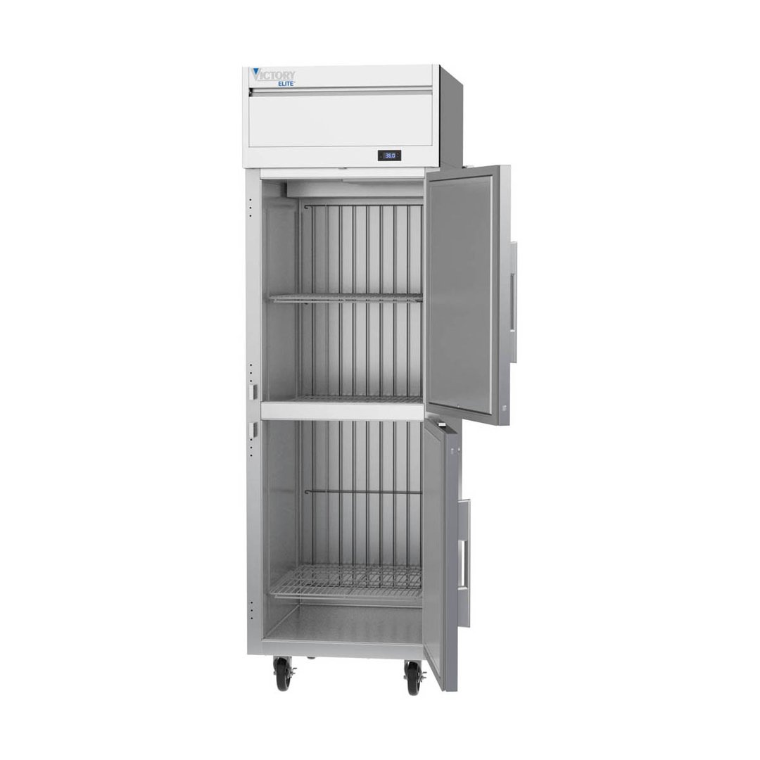 Victory VERSA-1D-HD-HC 26" One Section Reach-In Refrigerator w/ 2 Solid Half Doors, Aluminum Interior, Electronic Control, 21 cu. ft.