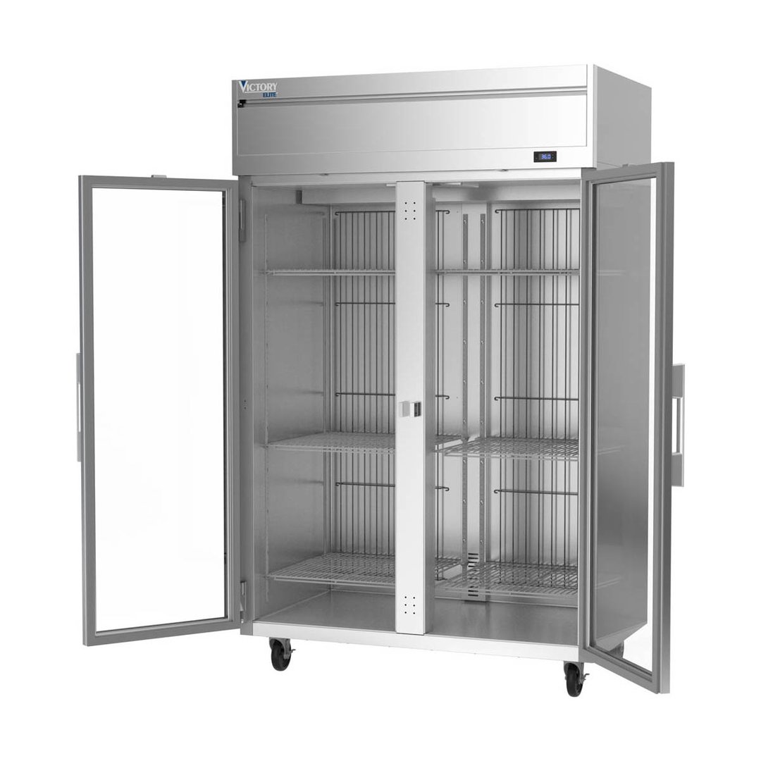 Victory VERSA-2D-GD-HC 52" Two Section Reach-In Refrigerator w/ 2 Glass Full Doors, Aluminum Interior, Electronic Control, 46.88 cu. ft.