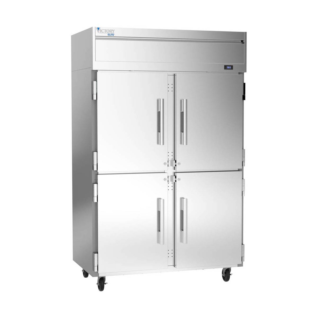 Victory VERSA-2D-HD-HC 52" Two Section Reach-In Refrigerator w/ 4 Solid Half Doors, Aluminum Interior, Electronic Control, 45.2 cu. ft.