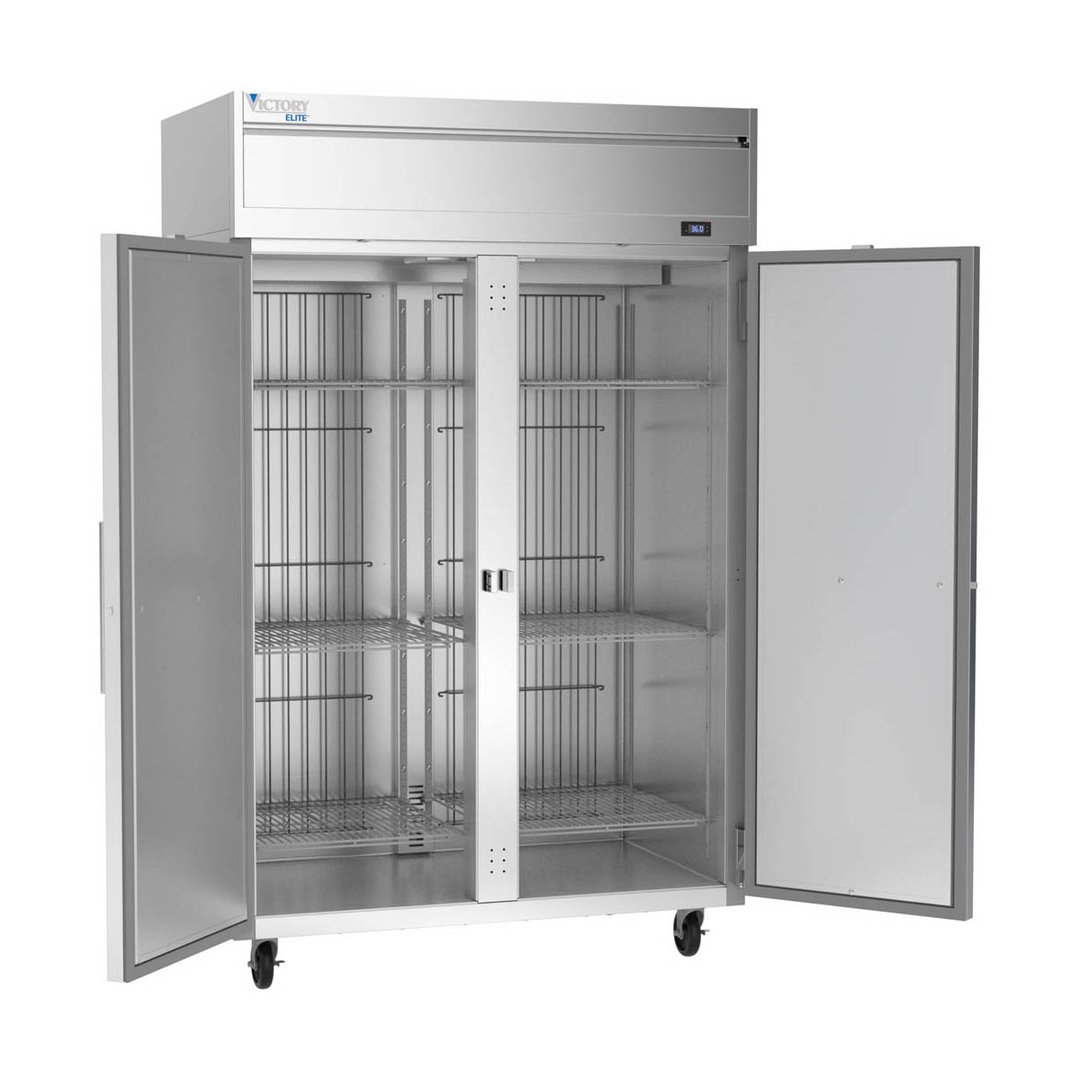 Victory VERSA-2D-SD-HC 52" Two Section Reach-In Refrigerator w/ 2 Solid Full Doors, Aluminum Interior, Electronic Control, 45.2 cu. ft.