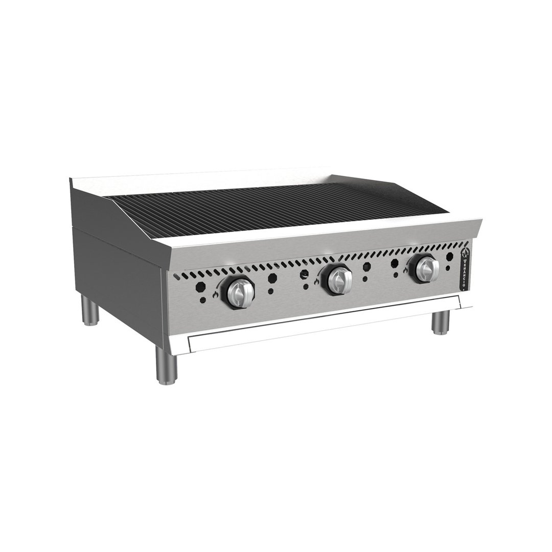 Venancio USA O48CB 48" Countertop Gas Radiant Charbroiler w/ (4) Burners, 120.000 BTU