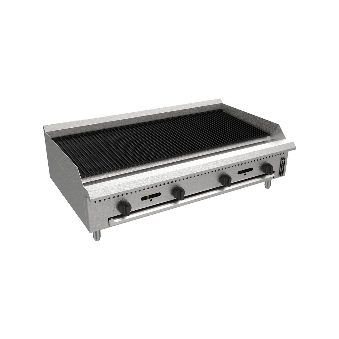 Venancio USA PCB48G-CT 48" Countertop Gas Radiant Charbroiler w/ (4) Burners, 120.000 BTU