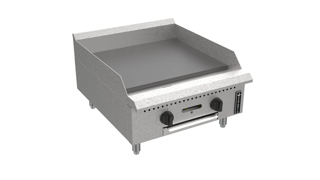 Venancio USA PGM24G-CT 24" Countertop Manual Gas Griddle, 3/4" Steel Plate, 60.000 BTU