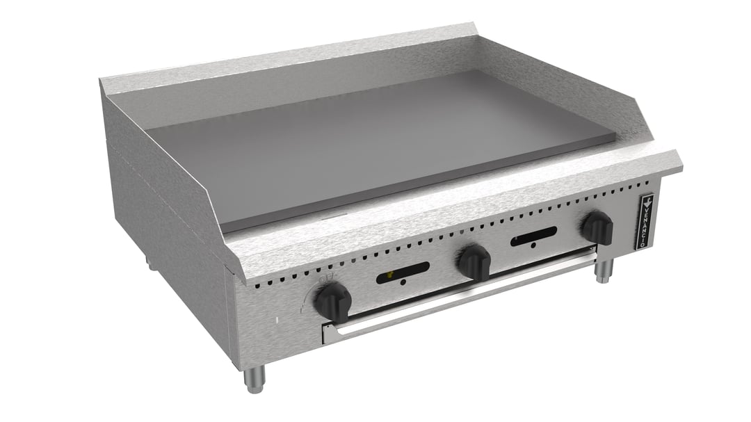 Venancio USA PGM36G-CT 36" Countertop Manual Gas Griddle, 3/4" Steel Plate, 90.000 BTU