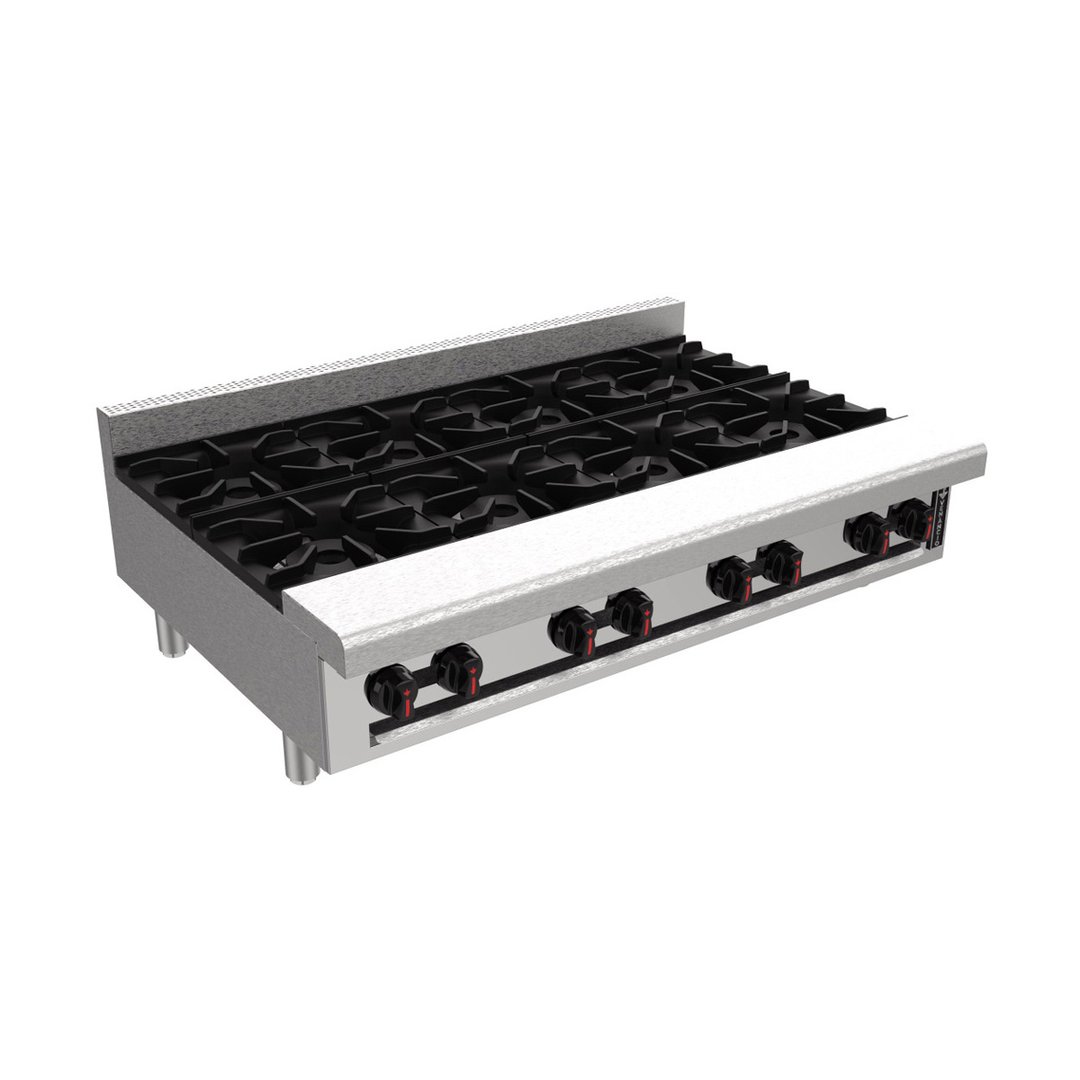 Venancio USA R48CT-48B 48" Countertop Gas Hotplate with (8) Burners, Manual Control, 256.000 BTU
