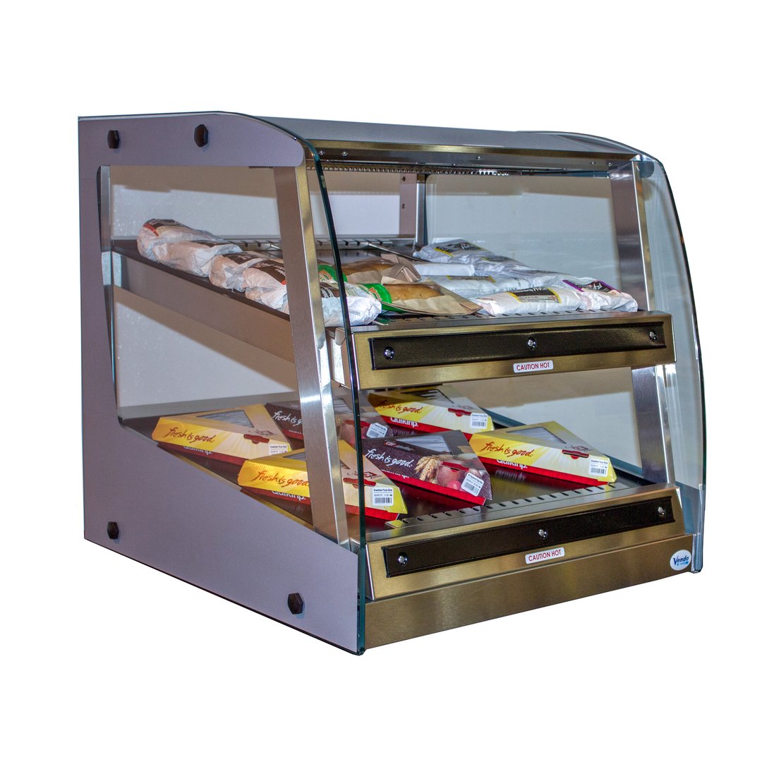 Vendo HFOD30001 34" Countertop Hot Food Display Case, Self-Service, 2 Adjustable Shelves