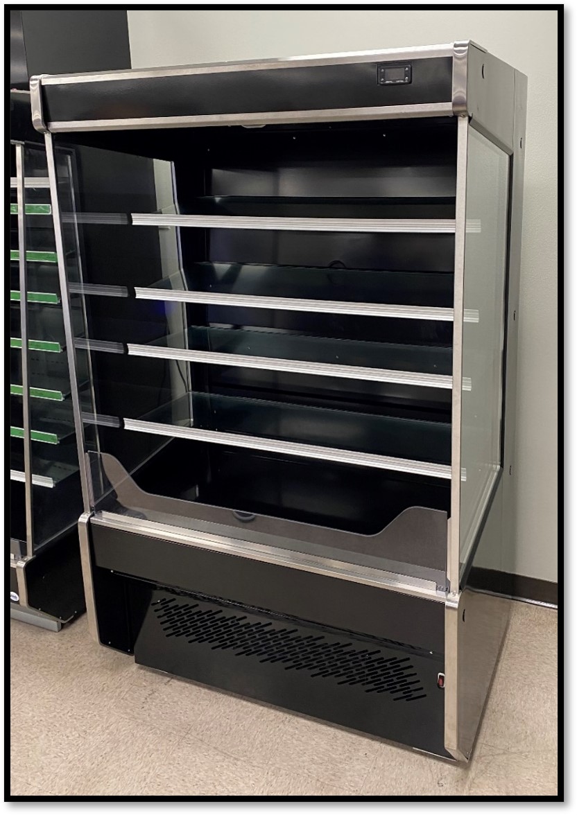 Vendo RSC3SH002 9" Vertical Open Air Merchandiser, 4 Shelves, w/ Night Curtain, 17.3 cu. ft.