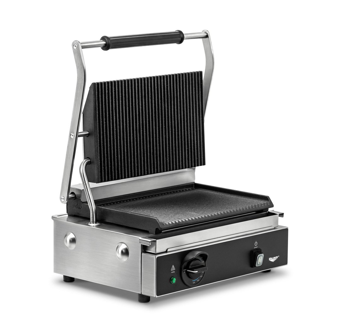 Vollrath PSG4-SG120-C Single Cast Iron Panini Sandwich Grill w/ Grooved Plates for Canadian Use 
