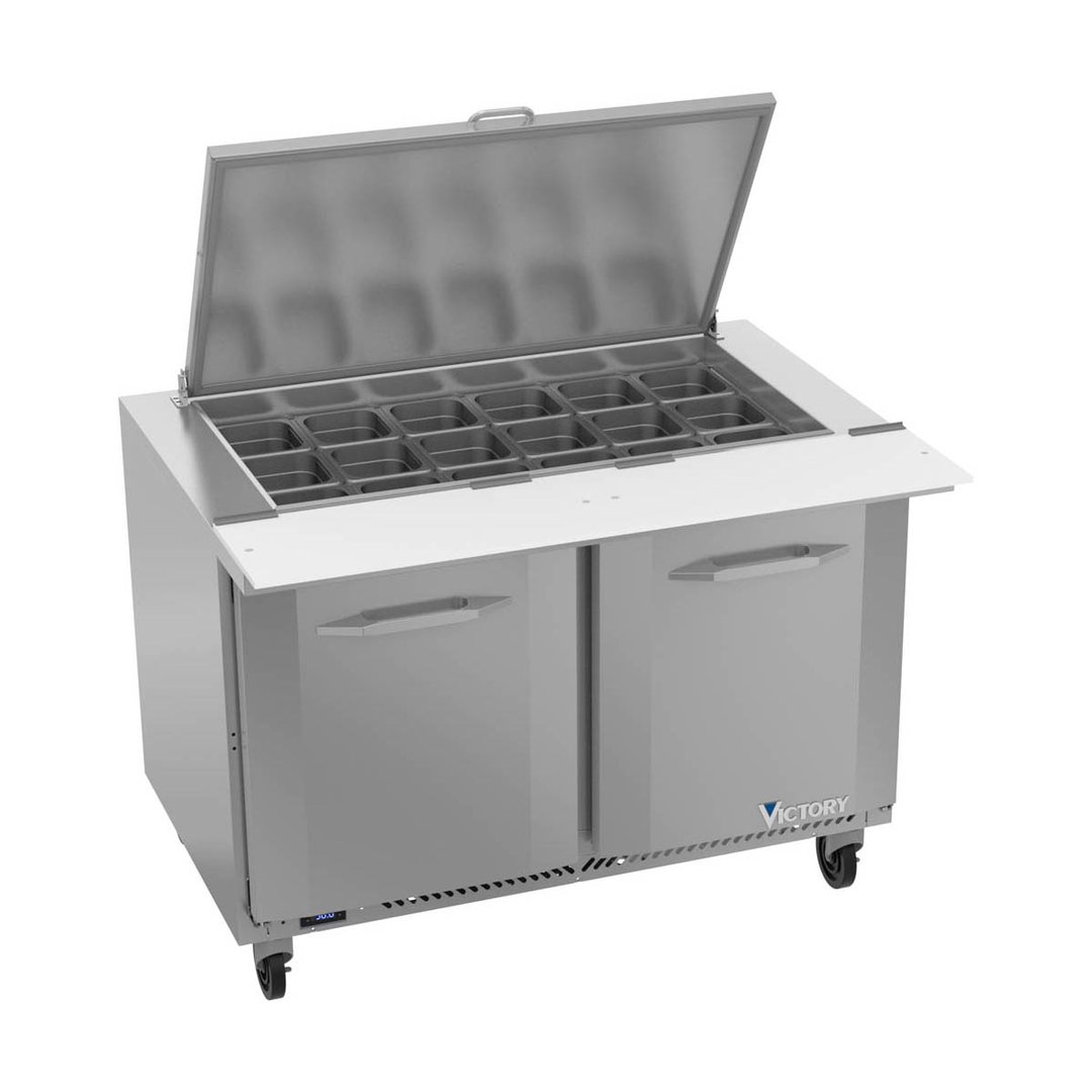 Victory VSP48HC-18B 48" Mega Top Sandwich/Salad Prep Table w/ 2 Doors, 18 Pans
