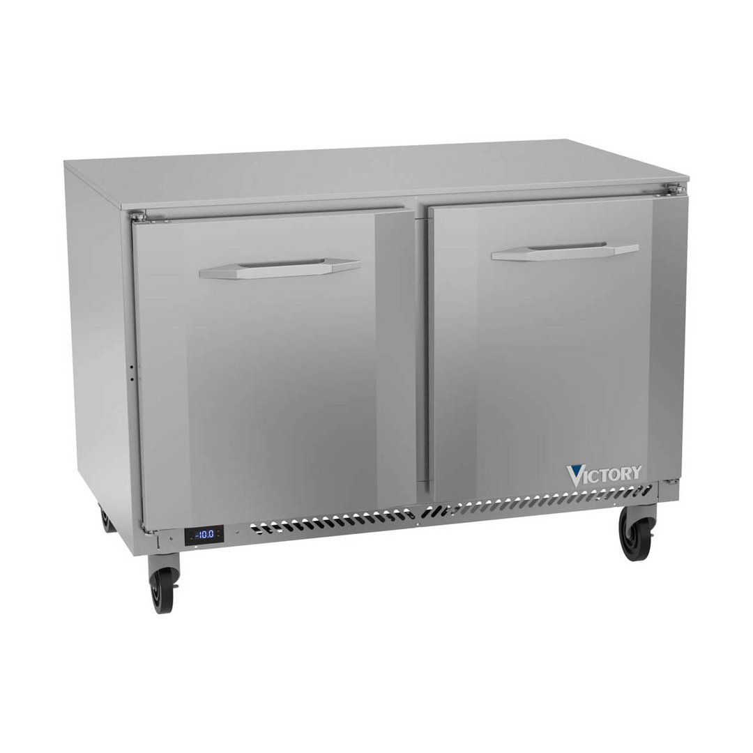 Victory VUF48HC 48" 2-Section Undercounter Freezer w/ 2 Doors, 11 cu. ft.