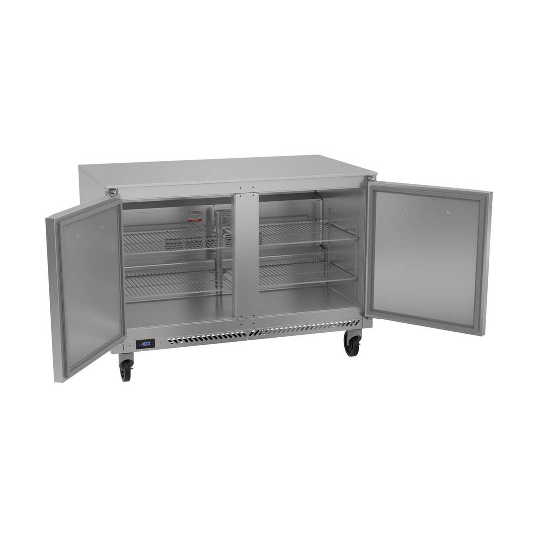Victory VUF48HC 48" 2-Section Undercounter Freezer w/ 2 Doors, 11 cu. ft.