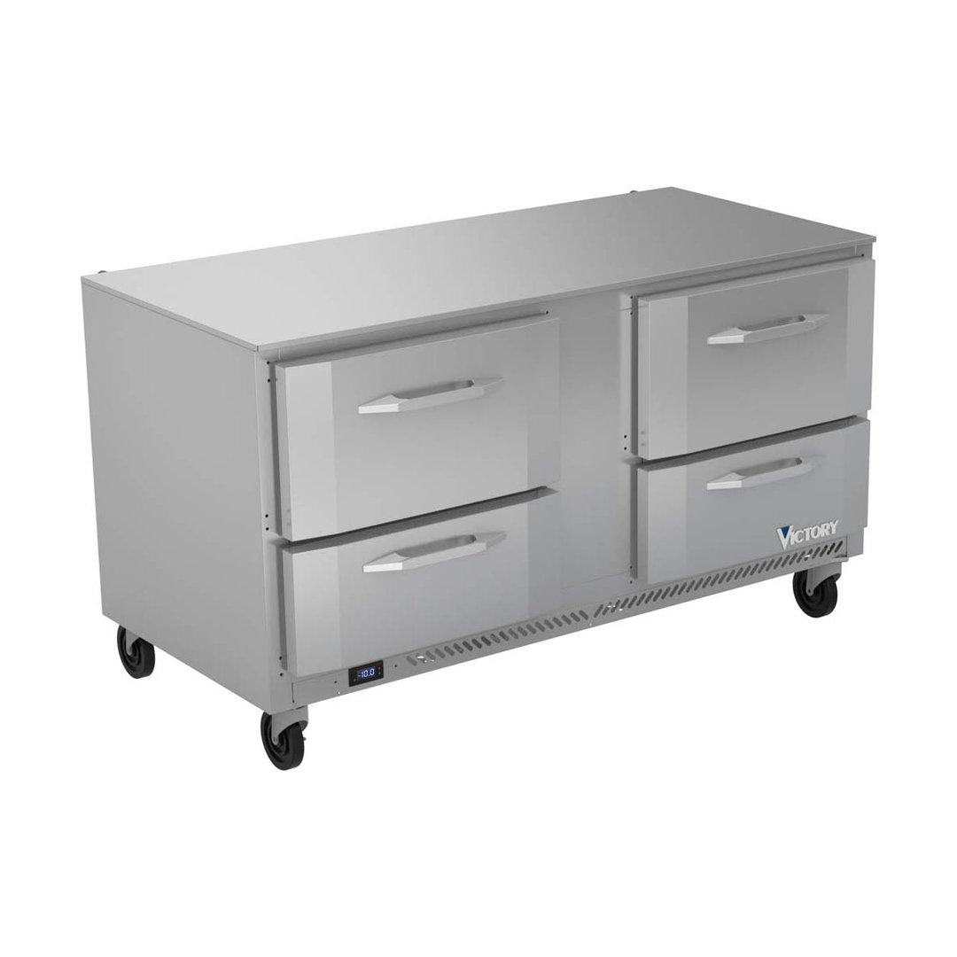 Victory VUFD60HC-4 60" 2-Section Undercounter Freezer w/ 4 Drawers, 14.4 cu. ft.