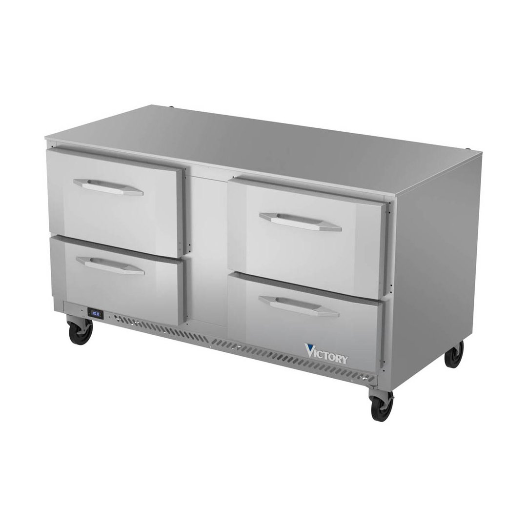 Victory VUFD60HC-4 60" 2-Section Undercounter Freezer w/ 4 Drawers, 14.4 cu. ft.