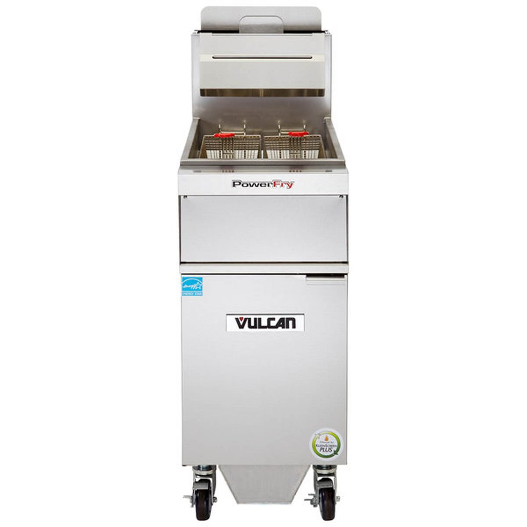 Vulcan 1TR65AF PowerFry3™ Full Pot Floor Model Gas Fryer w/ 70-lb Capacity, Built-In Filtration