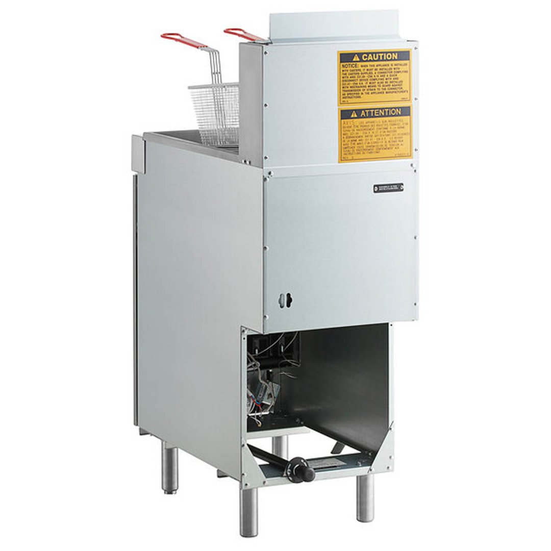 Vulcan 1VEG50M Full Pot Floor Model Gas Fryer w/ 50-lb Capacity, Twin Baskets, Millivolt Thermostat