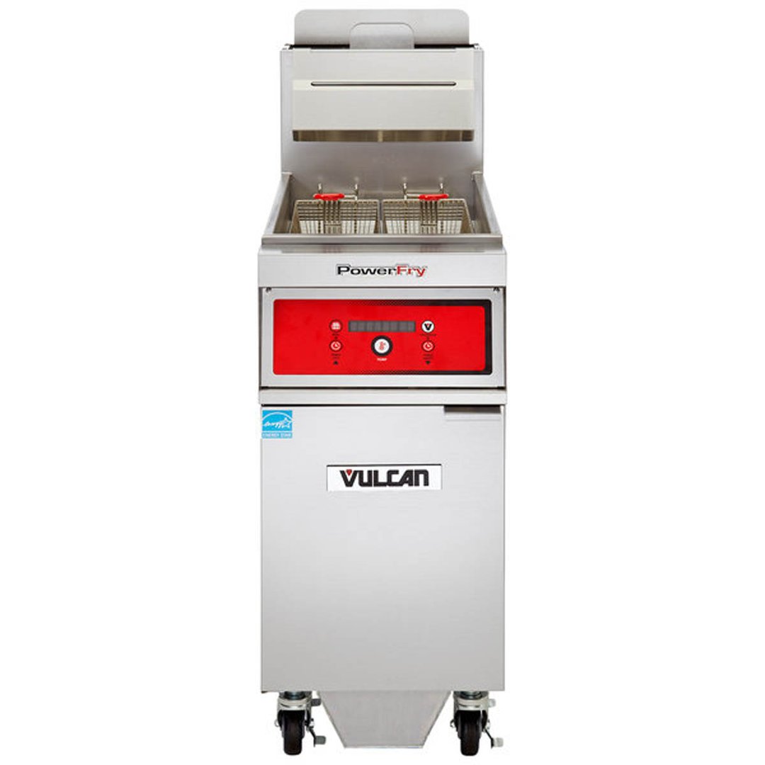 Vulcan 1VK45DF PowerFry5™ Full Pot Floor Model Gas Fryer w/ 50-lb Capacity, Built-In Filtration