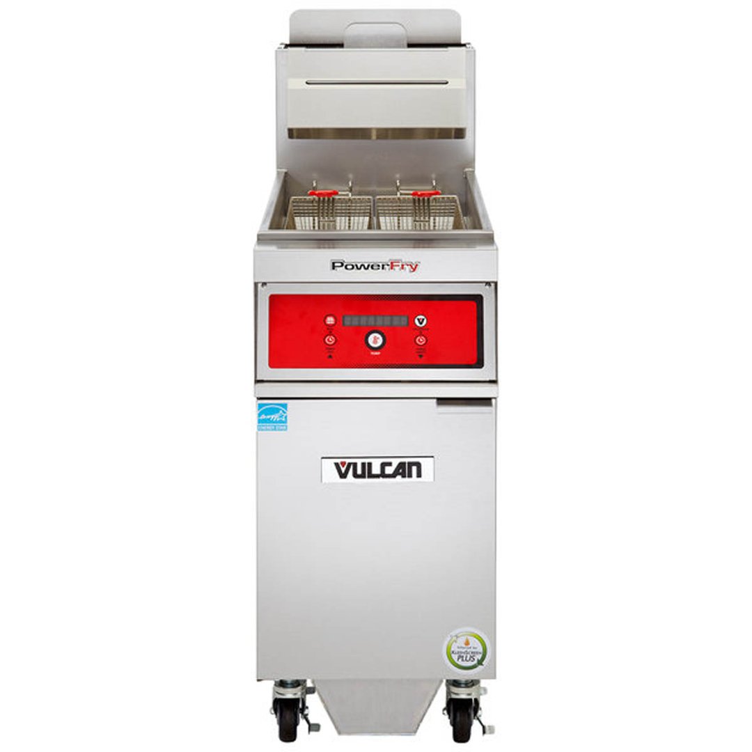 Vulcan 1VK85DF PowerFry5™ Full Pot Floor Model Gas Fryer w/ 90-lb Capacity, Built-In Filtration