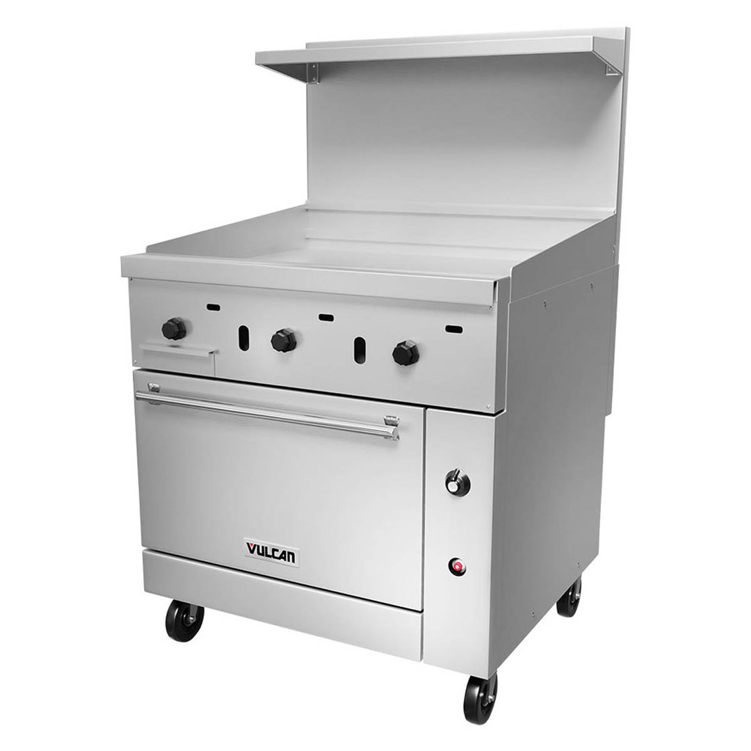 Vulcan 36S-36G 36" Gas Restaurant Range w/ 36" Full Griddle, (1) Standard Oven, 95.000 BTU