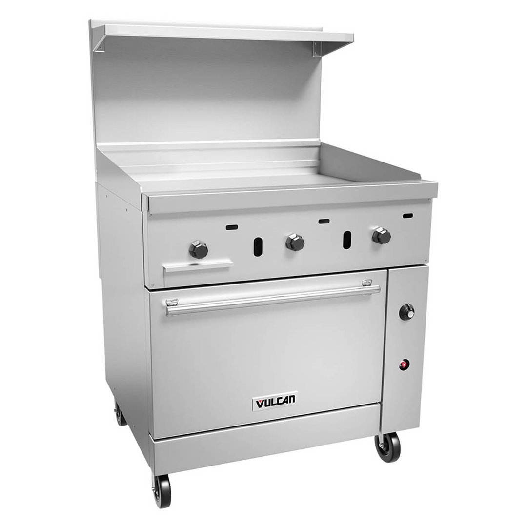 Vulcan 36S-36G 36" Gas Restaurant Range w/ 36" Full Griddle, (1) Standard Oven, 95.000 BTU