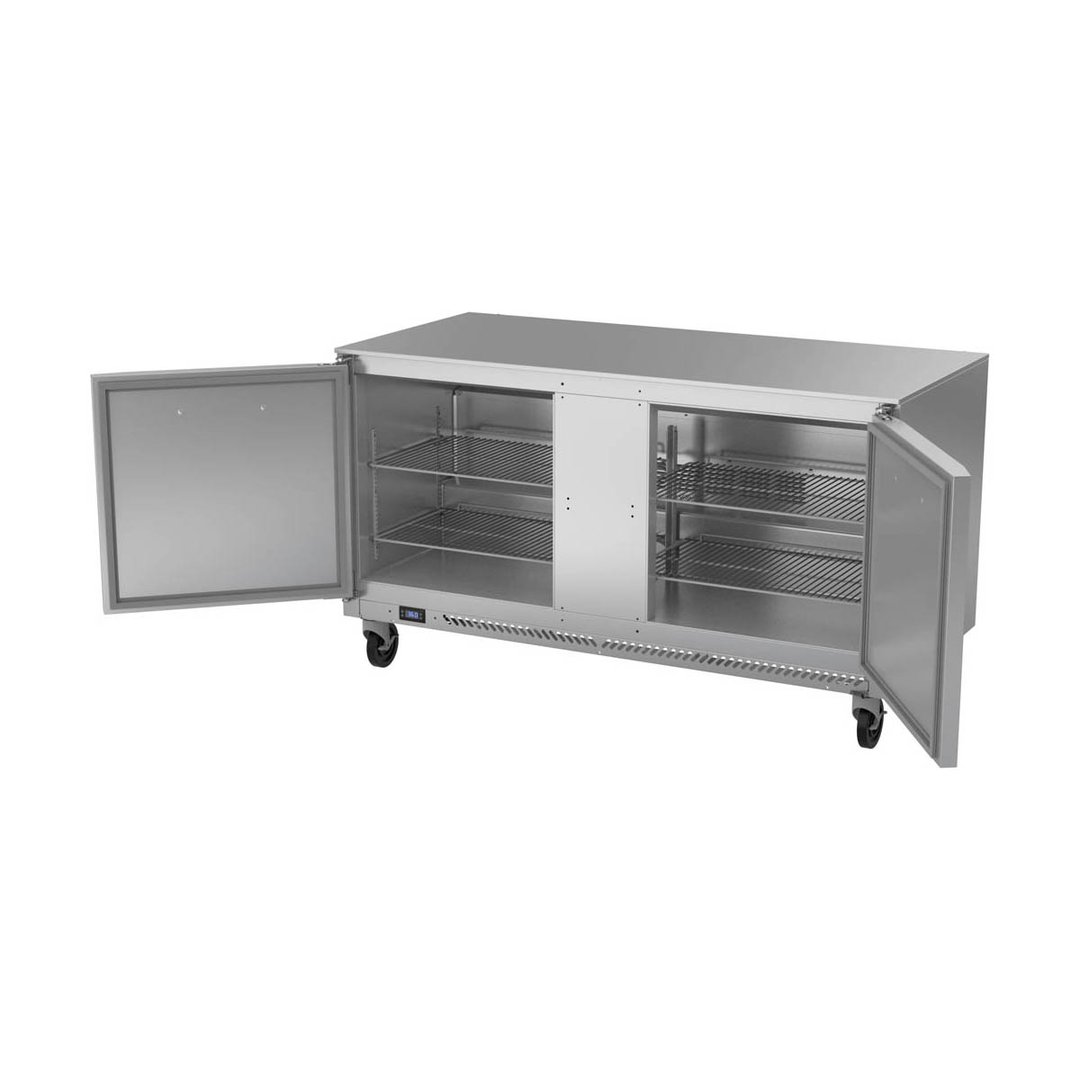 Victory VUR60HC 60" 2-Section Undercounter Refrigerator w/ 2 Solid Doors, 14.75 cu ft