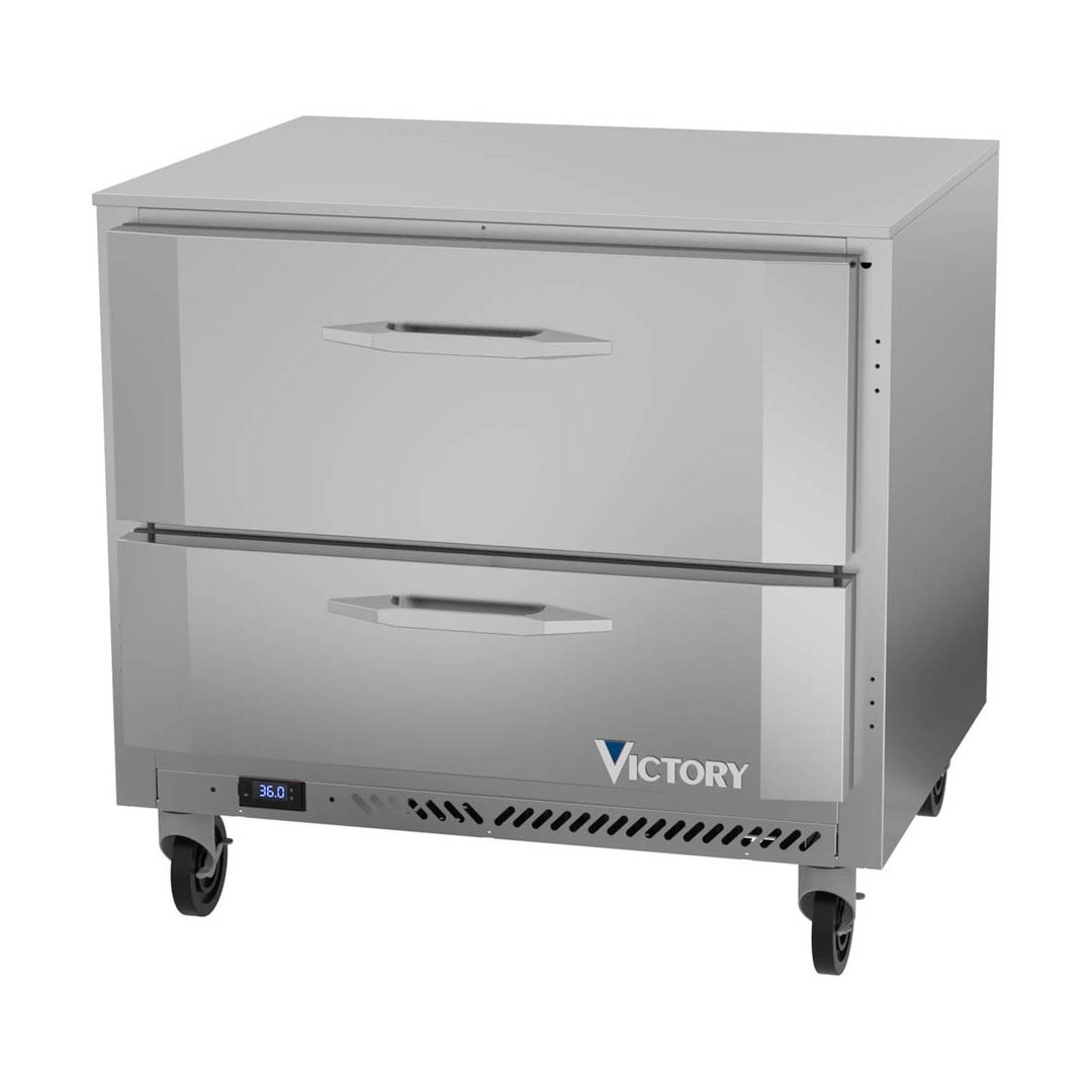Victory VURD36HC-2 36" 1-Section Undercounter Refrigerator w/ 2 Drawers, 8.5 cu ft