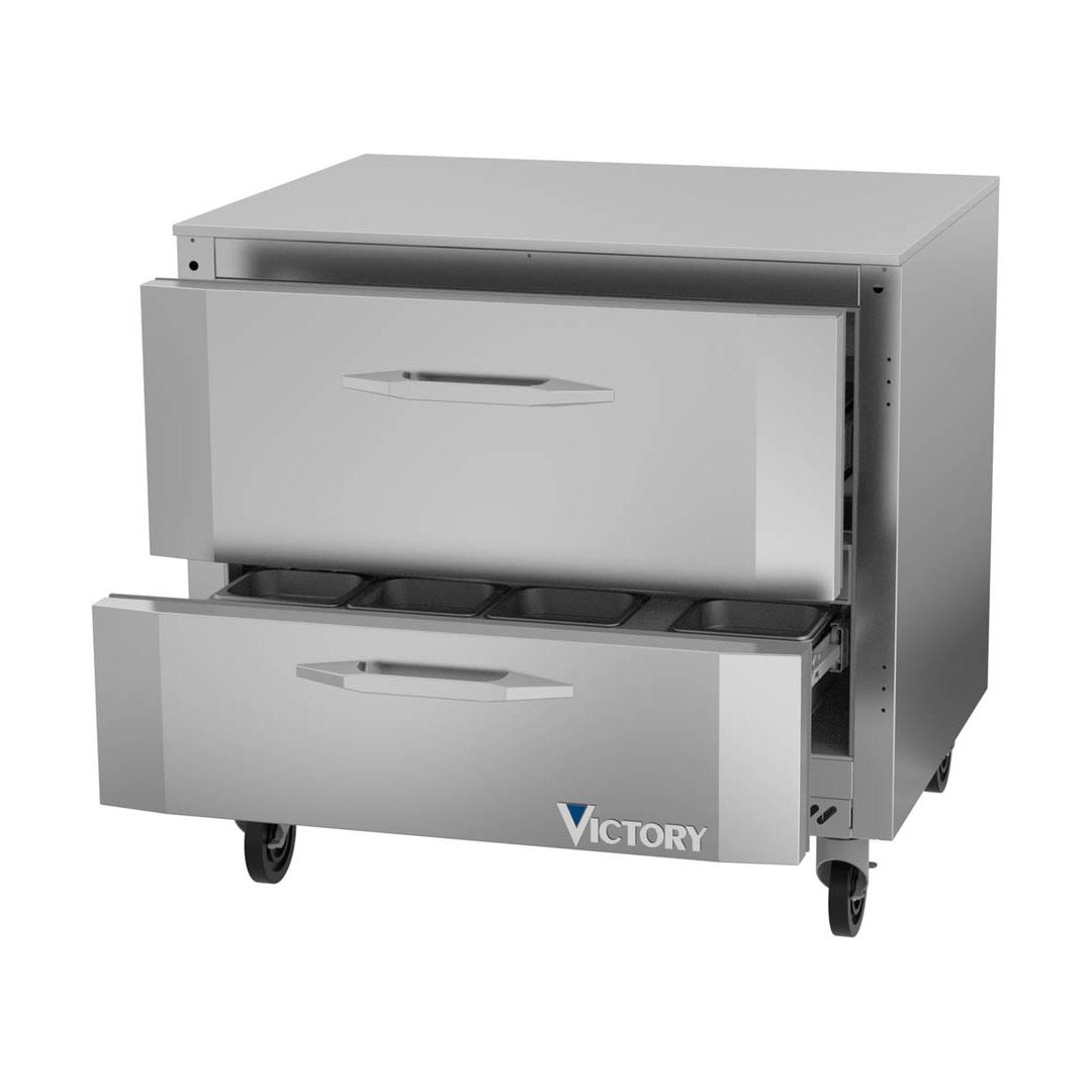 Victory VURD36HC-2 36" 1-Section Undercounter Refrigerator w/ 2 Drawers, 8.5 cu ft