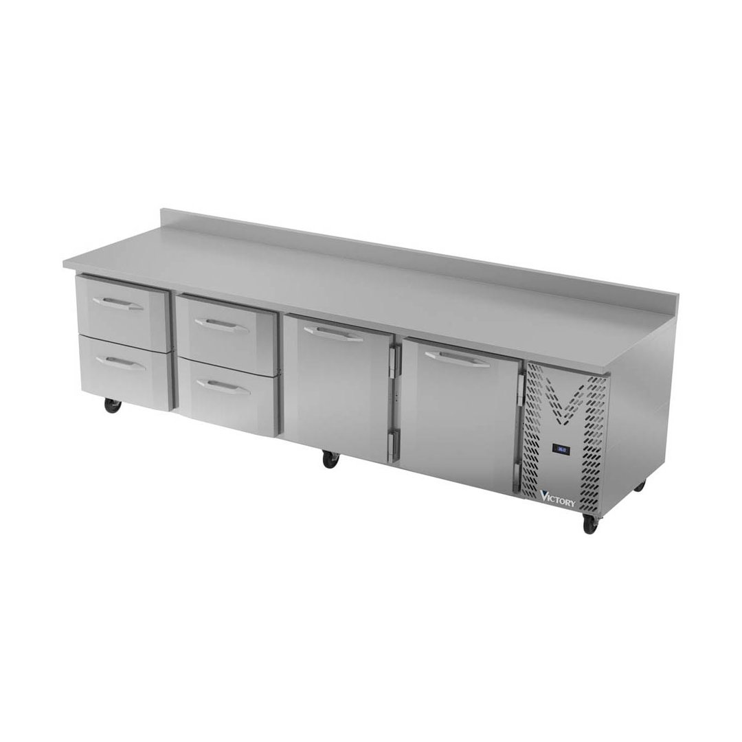 Victory VWRD119HC-4 118" 4-Section Worktop Refrigerator w/ 2 Doors & 4 Drawers, 40 cu. ft..