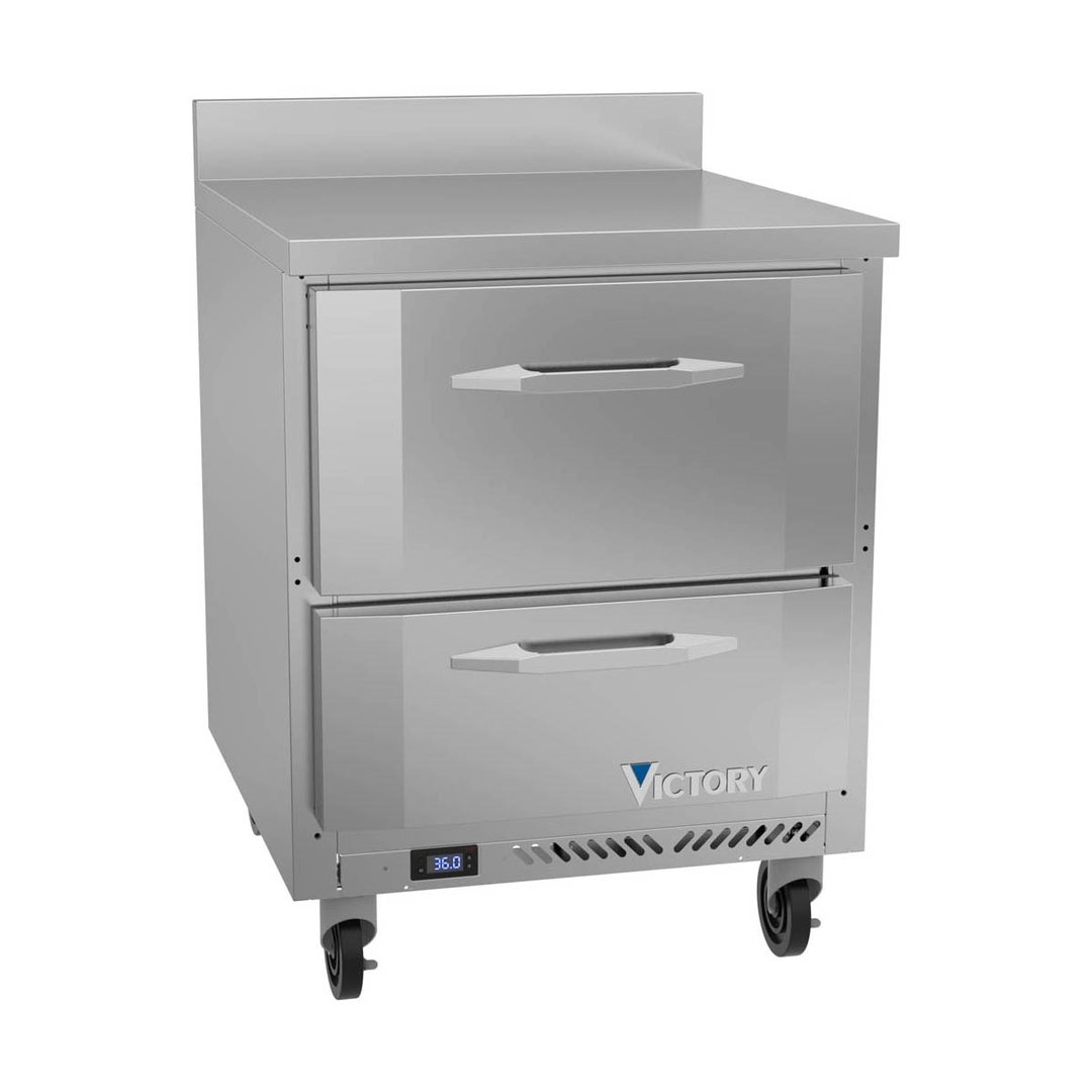 Victory VWRD27HC-2 27" 1-Section Worktop Refrigerator w/ 2 Drawers, 6.15 cu. ft.