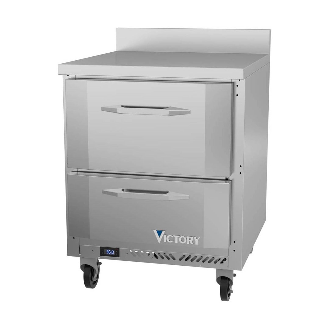 Victory VWRD27HC-2 27" 1-Section Worktop Refrigerator w/ 2 Drawers, 6.15 cu. ft.