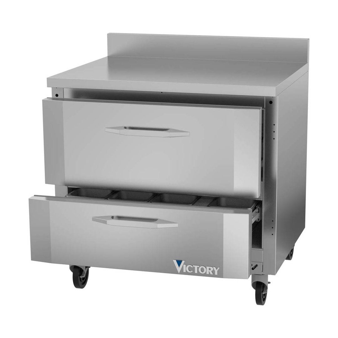 Victory VWRD36HC-2 36" 1-Section Worktop Refrigerator w/ 2 Drawers, 8.5 cu. ft.
