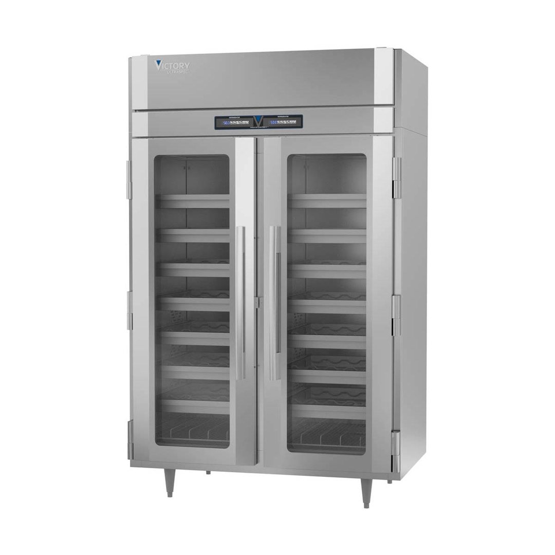 Victory WCDT-2D-S1-HC 52" Glass Door Wine Refrigerator, Dual Temperature, 160 Bottles