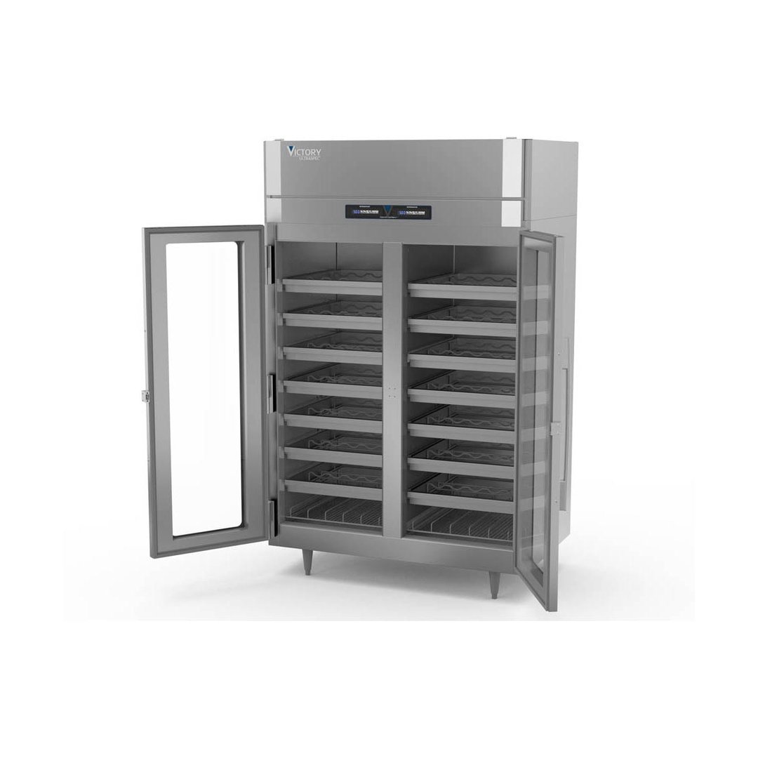 Victory WCDT-2D-S1-HC 52" Glass Door Wine Refrigerator, Dual Temperature, 160 Bottles
