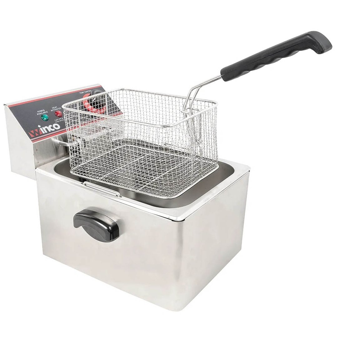 Winco EFS-16 16 lb. Single Well Electric Countertop Fryer