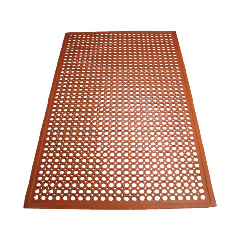 Winco RBM-35R-R Rolled Rubber RedAnti Fatigue Floor Mat - 3' x 5'