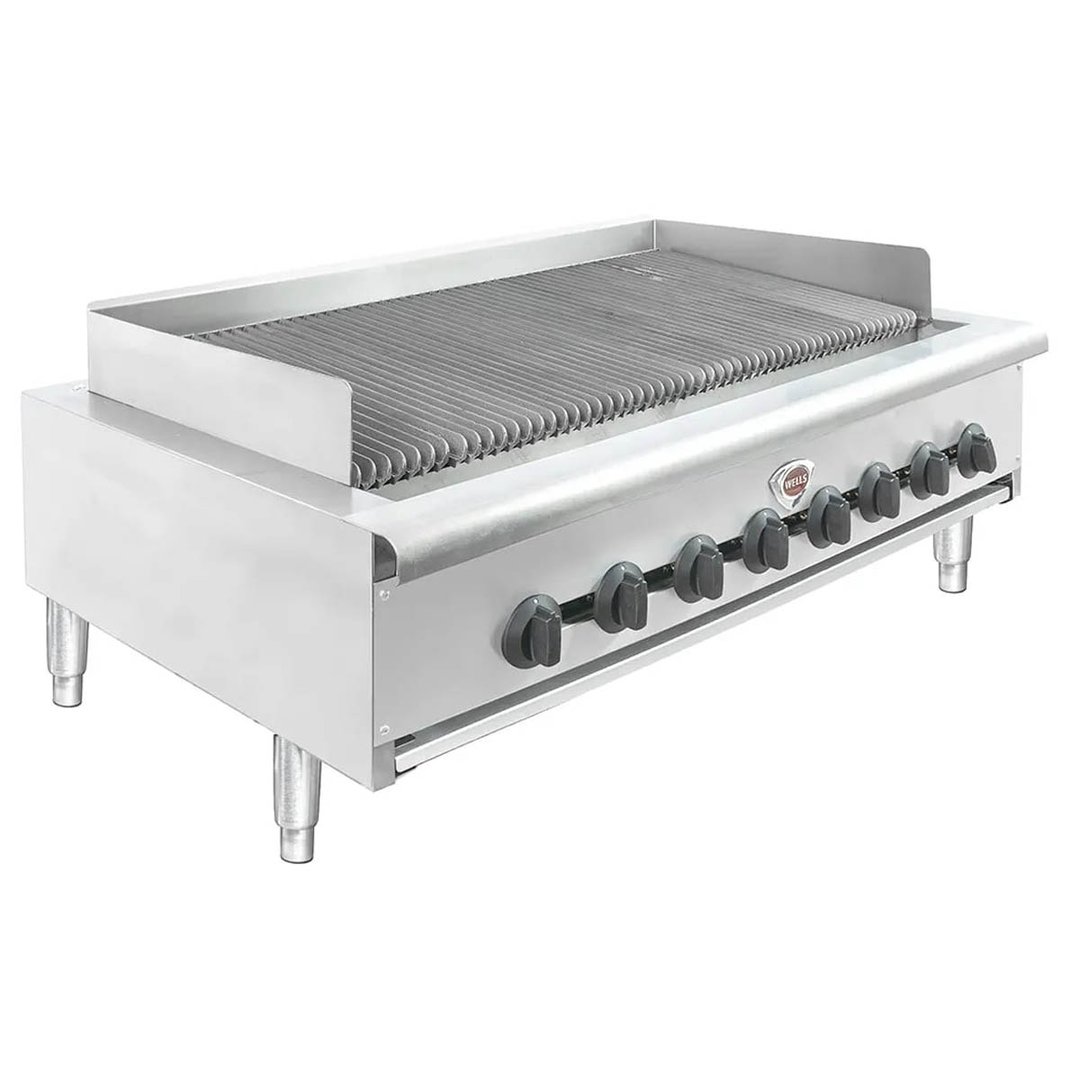 Wells HDCB-4830G 48" Countertop Heavy Duty Gas Radiant Charbroiler w/ (8) Burners, 160.000 BTU