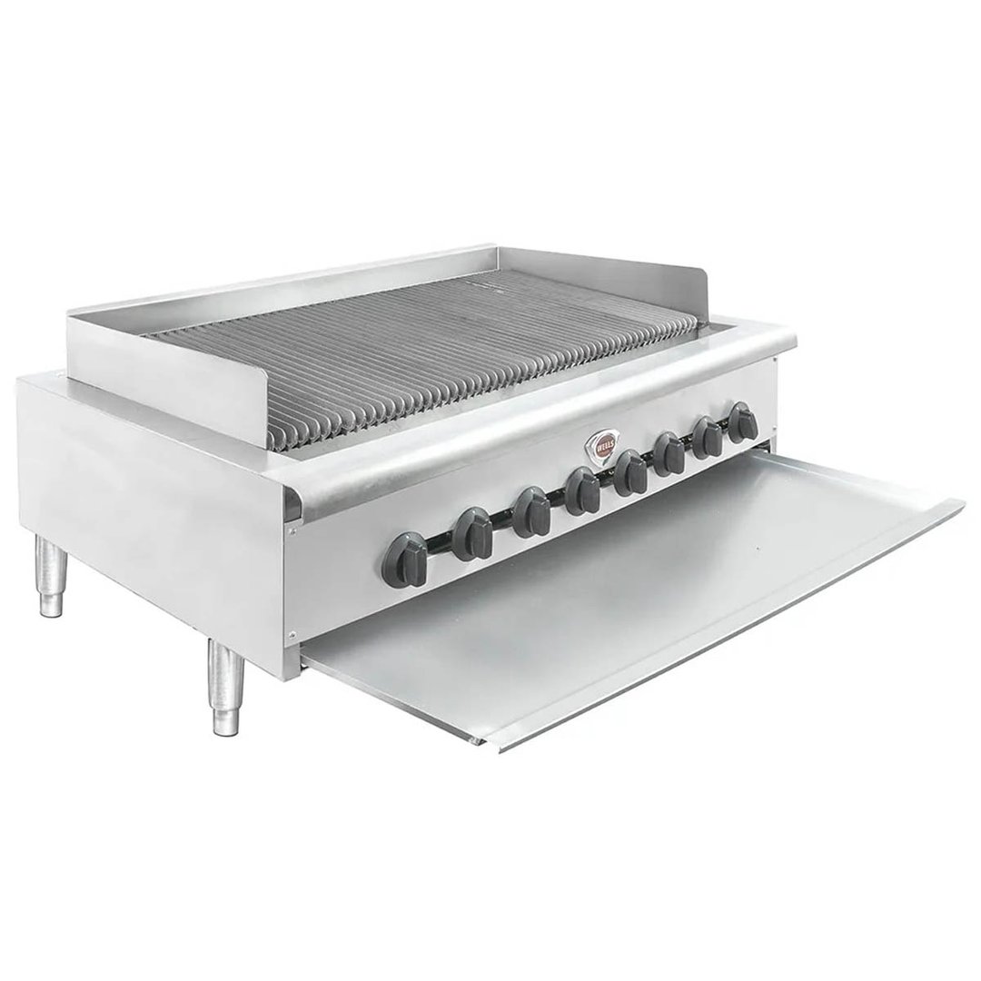 Wells HDCB-4830G 48" Countertop Heavy Duty Gas Radiant Charbroiler w/ (8) Burners, 160.000 BTU