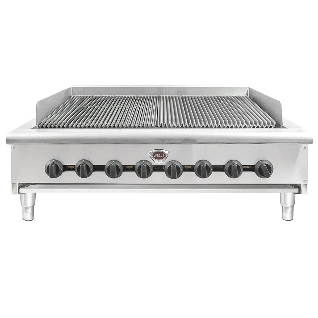 Wells HDCB-4830G 48" Countertop Heavy Duty Gas Radiant Charbroiler w/ (8) Burners, 160.000 BTU