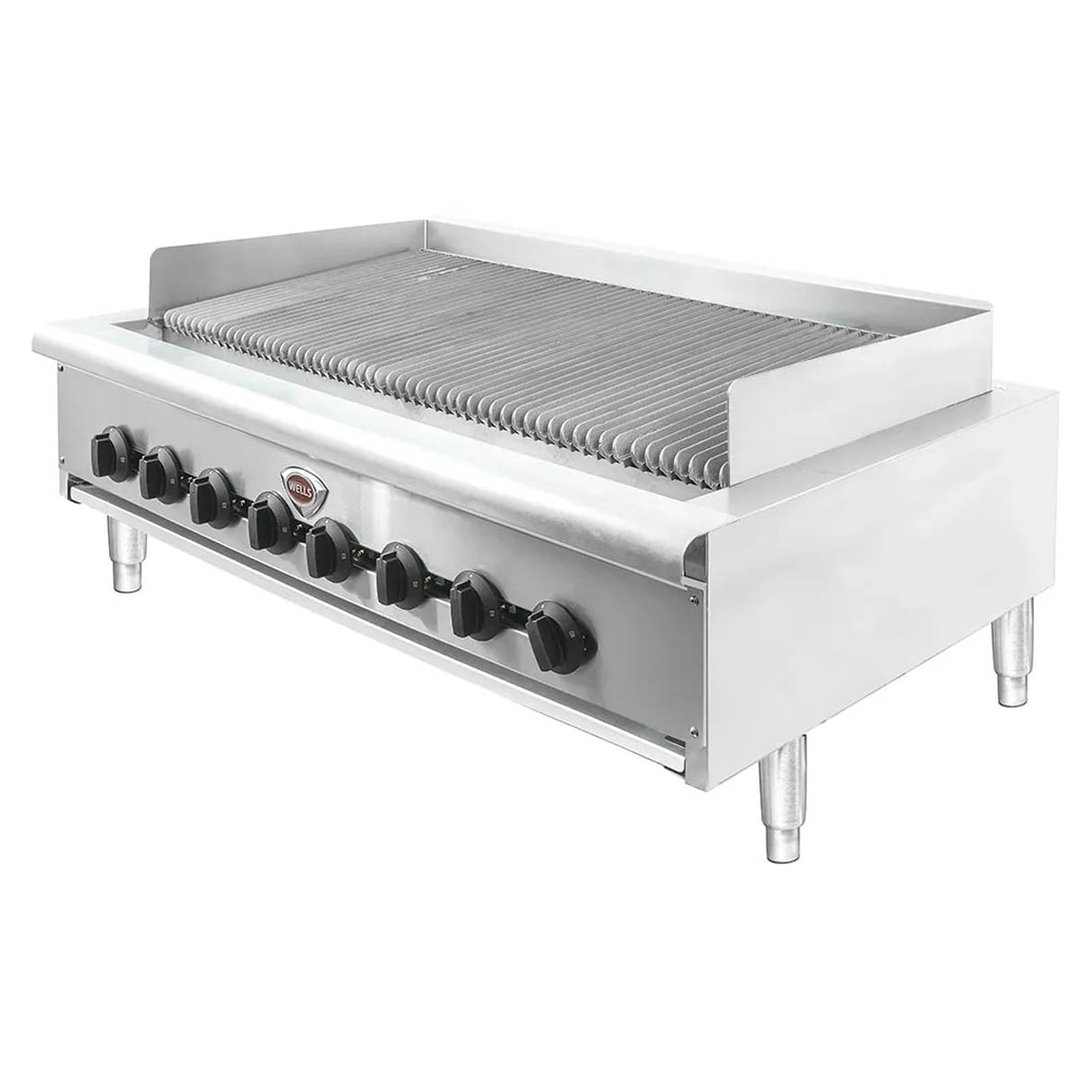 Wells HDCB-4830G 48" Countertop Heavy Duty Gas Radiant Charbroiler w/ (8) Burners, 160.000 BTU