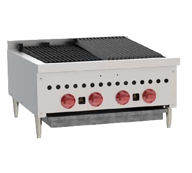 Wolf SCB25 25" Countertop Gas Radiant Charbroiler w/ (4) Burners, 58.000 BTU