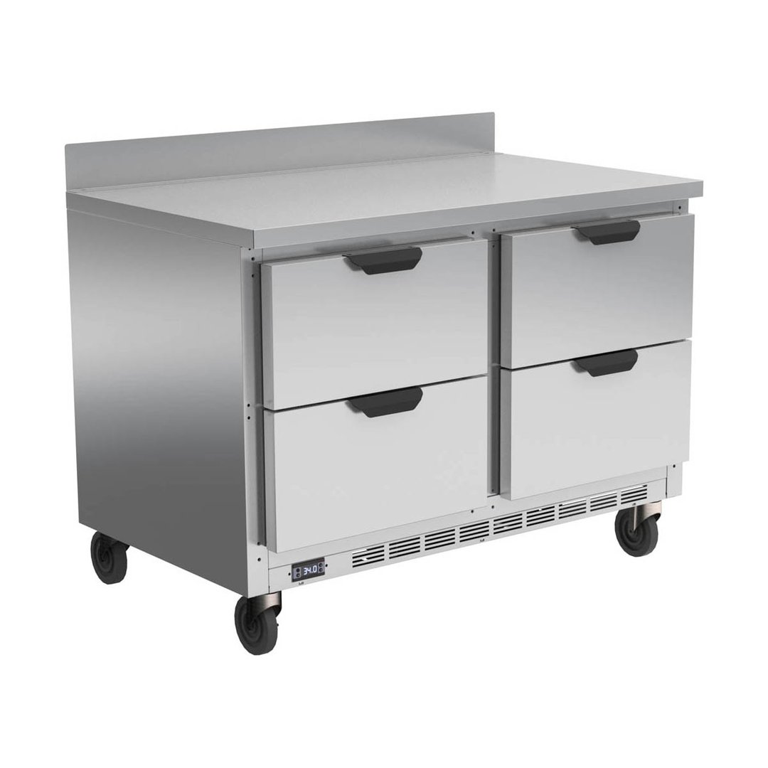 Beverage Air WTRD48AHC-4-FIP 48" 2-Section Worktop Refrigerator w/ 4 Drawers, 11.82 cu. ft.